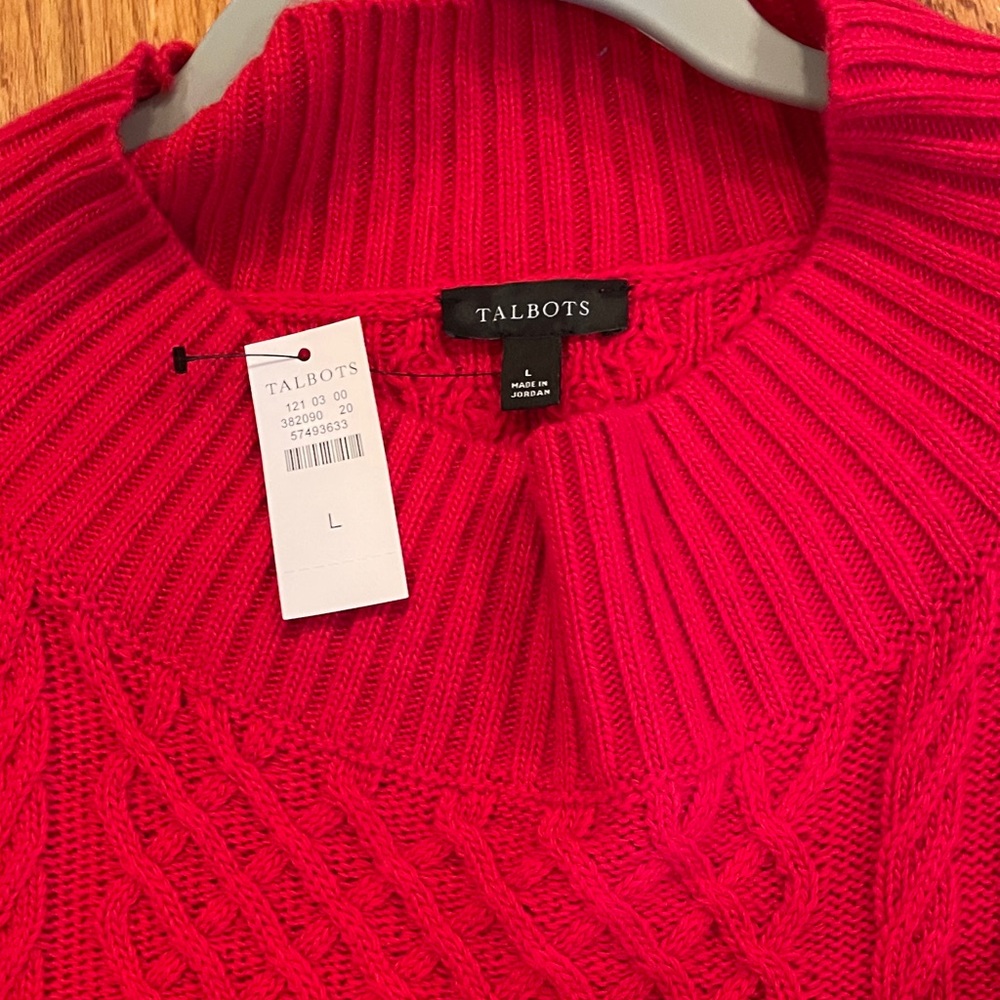 Talbots Vibrant Red Cowl Neck Sweater - Picture 4 of 5